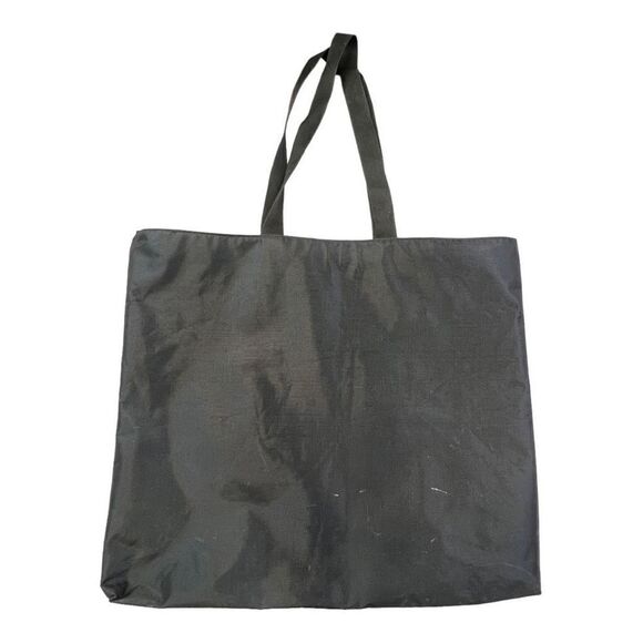 l.Magnin Women's Black Double Handle Strap Reusable Shoulder Handbag Tote Bag - Picture 2 of 6